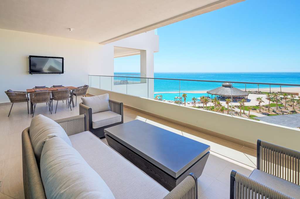 Sunset views from the private balcony at Barcelona 303